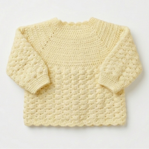 VTG Handmade Crochet Baby Cardigan - Picture 2 of 4